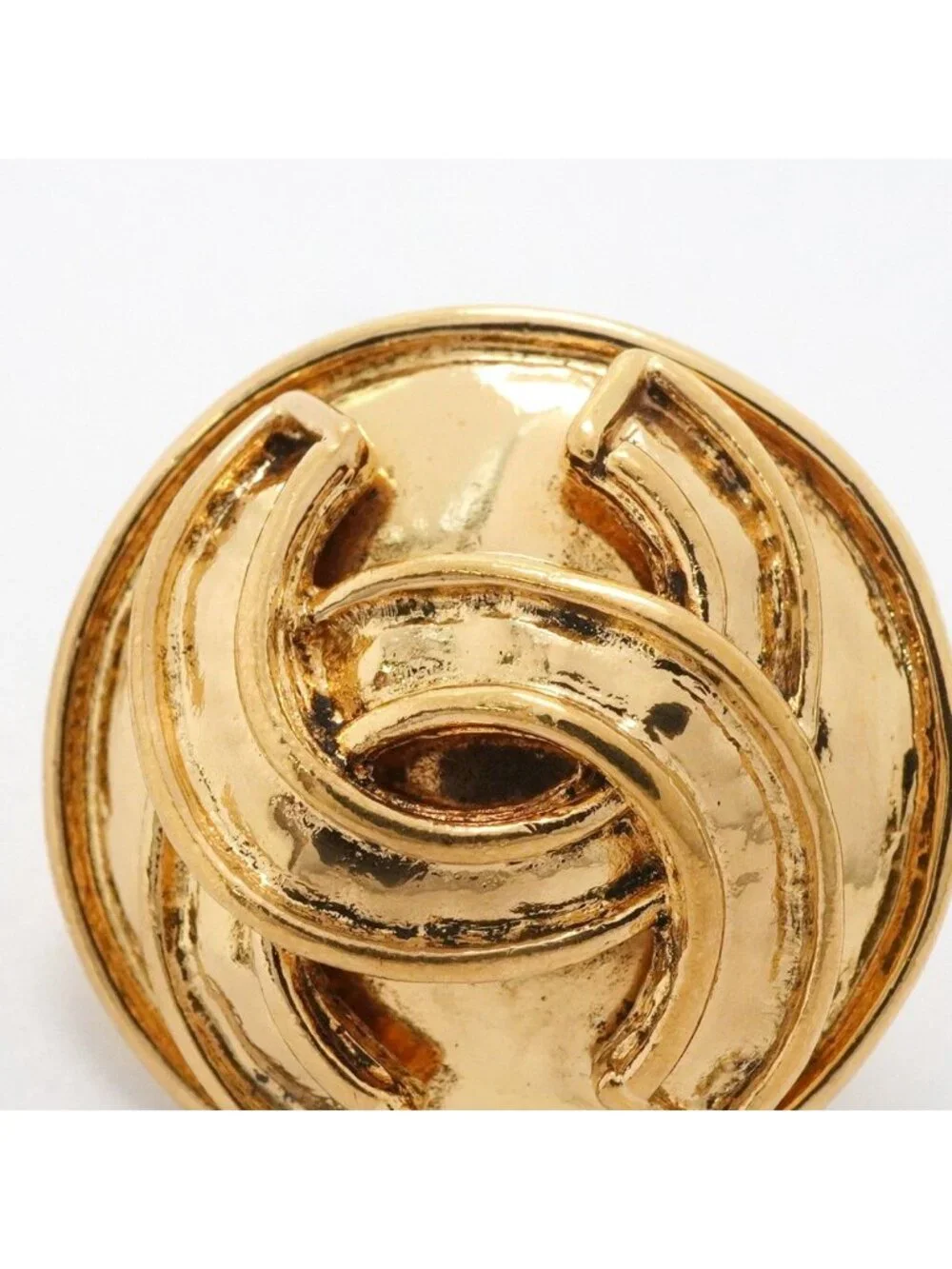 Chanel Earrings Vintage CC Logo Round